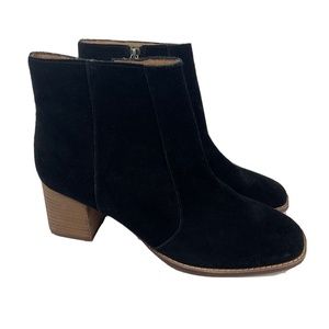 Madewell Booties Bryce Suede Leather Chelsea Ankle Black Size 10 Style M4674
